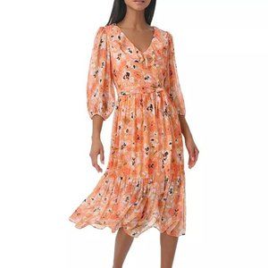 KARL LAGERFELD PARIS Floral Print Chiffon Dress